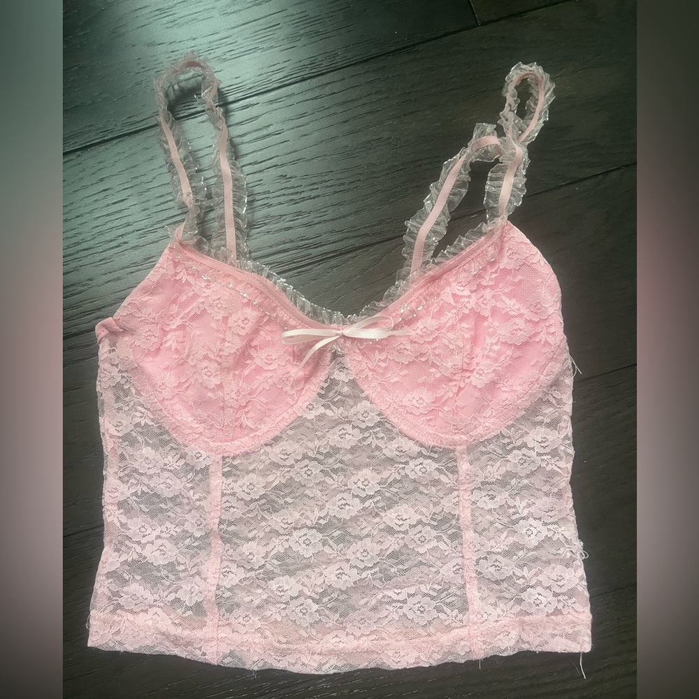 Pink Lace Mini Corset